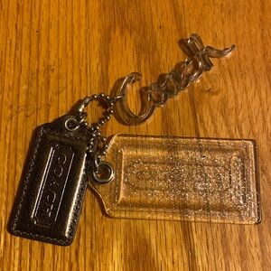 Coach Poppy Graffiti Clear Glitter/Gun Metal Y2K 3 Piece HangTags/Key Chan EUC